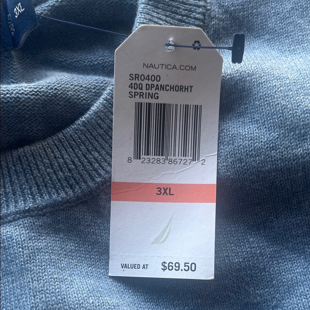 Nautica Men's Crewneck Sweater in Light Blue